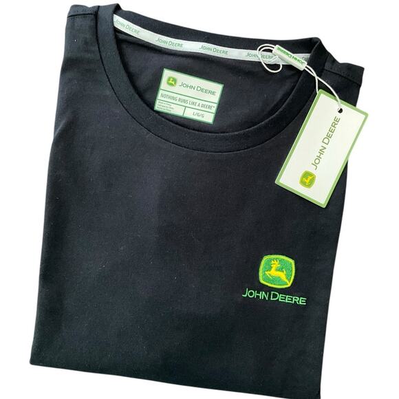 John Deere Men's Tee Shirt Black Size Large NWT